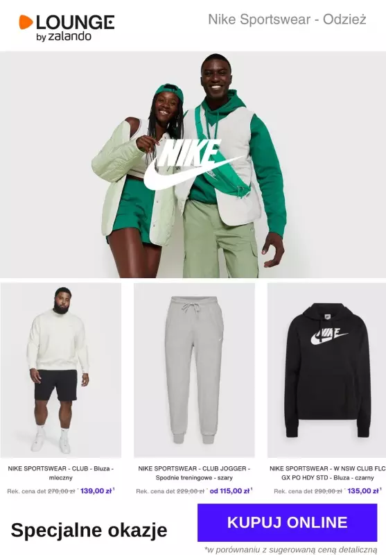 Lounge by Zalando - gazetka promocyjna Specjalne okazje:  Nike Sportswear od czwartku 12.12 do niedzieli 15.12