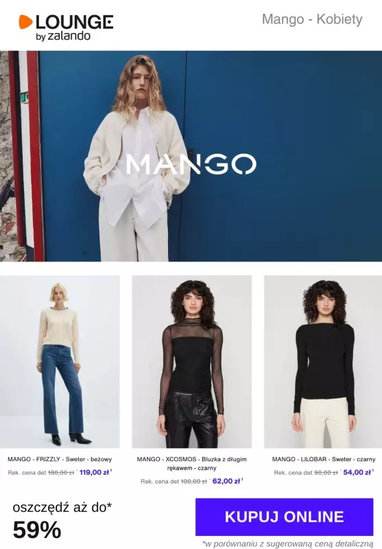 Lounge by Zalando - gazetka promocyjna Do -59% Mango - Kobiety od piątku 13.12 do poniedziałku 16.12