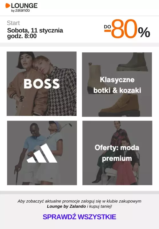 Lounge by Zalando - gazetka promocyjna Do -80% promocje na wybrane marki na WEEKEND! od soboty 11.01 do niedzieli 12.01