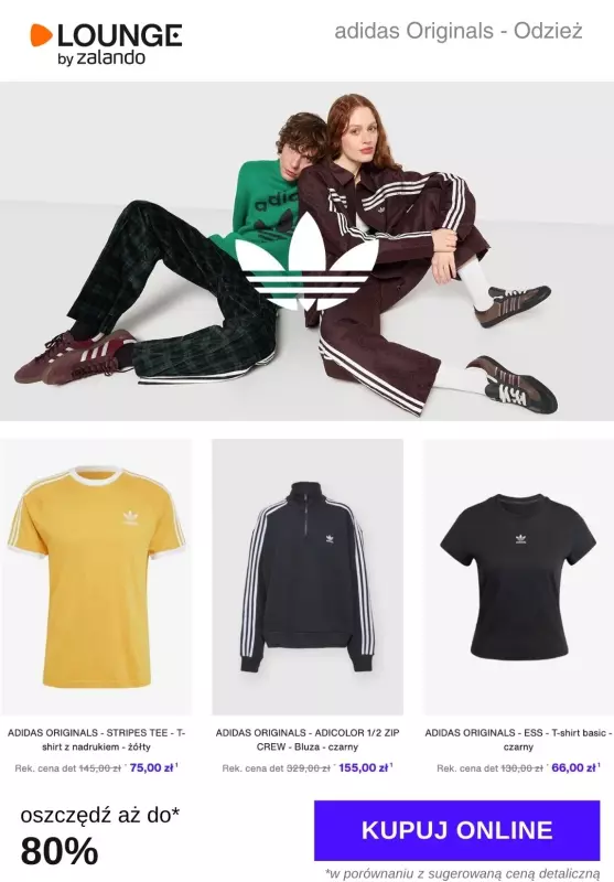 Lounge by Zalando - gazetka promocyjna Do -80%  adidas Originals - Odzież od poniedziałku 20.01 do środy 22.01