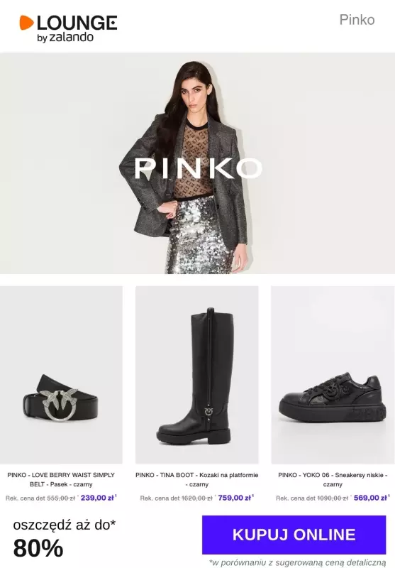 Lounge by Zalando - gazetka promocyjna Do -80% PINKO od środy 22.01 do soboty 25.01