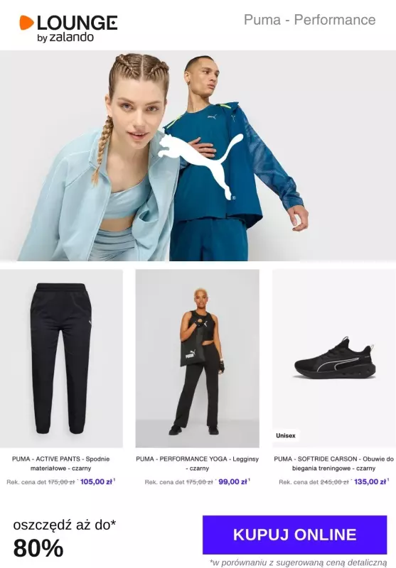 Lounge by Zalando - gazetka promocyjna Do -80% Puma - Performance od wtorku 04.02 do piątku 07.02