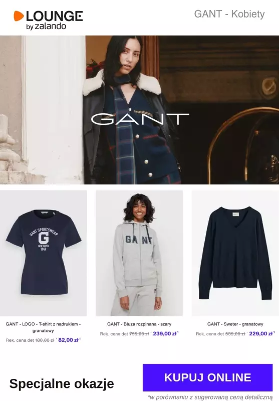 Lounge by Zalando - gazetka promocyjna Specjalne okazje: GANT - kobiety od czwartku 06.02 do niedzieli 09.02