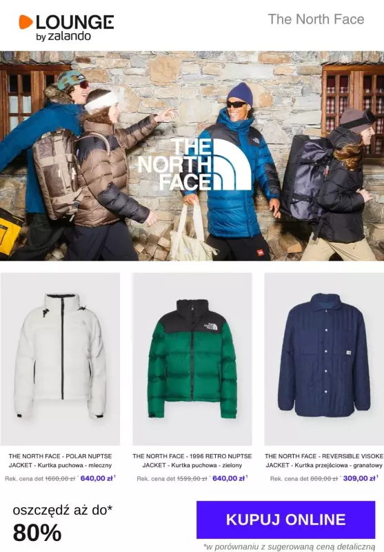 Lounge by Zalando - gazetka promocyjna Do -80% na markę The North Face od czwartku 27.02 do niedzieli 02.03