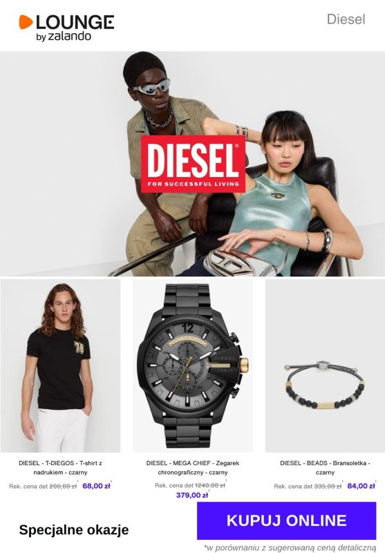 Lounge by Zalando - gazetka promocyjna Specjalne okazje: Diesel od czwartku 08.05 do niedzieli 11.05
