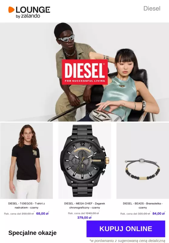 Lounge by Zalando - gazetka promocyjna Specjalne okazje: Diesel od czwartku 08.05 do niedzieli 11.05
