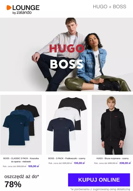 Lounge by Zalando - gazetka promocyjna Do - 78% HUGO + BOSS  