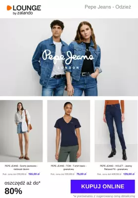 Lounge by Zalando - gazetka promocyjna Do -80%  Pepe Jeans - Odzież od środy 18.06 do soboty 21.06