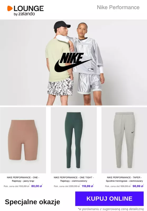 Lounge by Zalando - gazetka promocyjna Specjalne okazje: Nike Performance od poniedziałku 14.07 do czwartku 17.07
