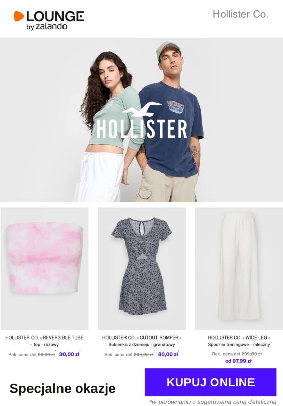 Lounge by Zalando - gazetka promocyjna Do -80%  Hollister Co. od poniedziałku 21.07 do piątku 25.07