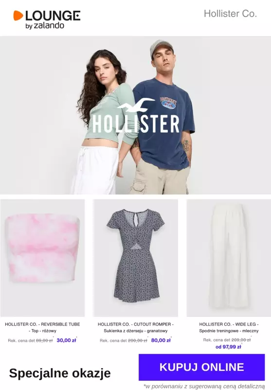 Lounge by Zalando - gazetka promocyjna Do -80%  Hollister Co. od poniedziałku 21.07 do piątku 25.07