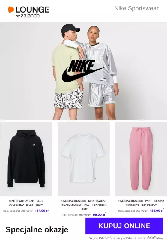 Lounge by Zalando - gazetka promocyjna Specjalne okazje: Nike Sportswear od środy 30.07 do niedzieli 03.08