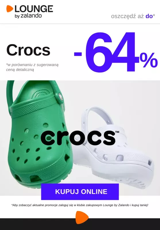 Lounge by Zalando - gazetka promocyjna Do -64%  Crocs od czwartku 21.08 do niedzieli 24.08