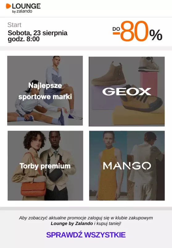 Lounge by Zalando - gazetka promocyjna Do -80% promocje na wybrane marki na WEEKEND! od soboty 23.08 do niedzieli 24.08