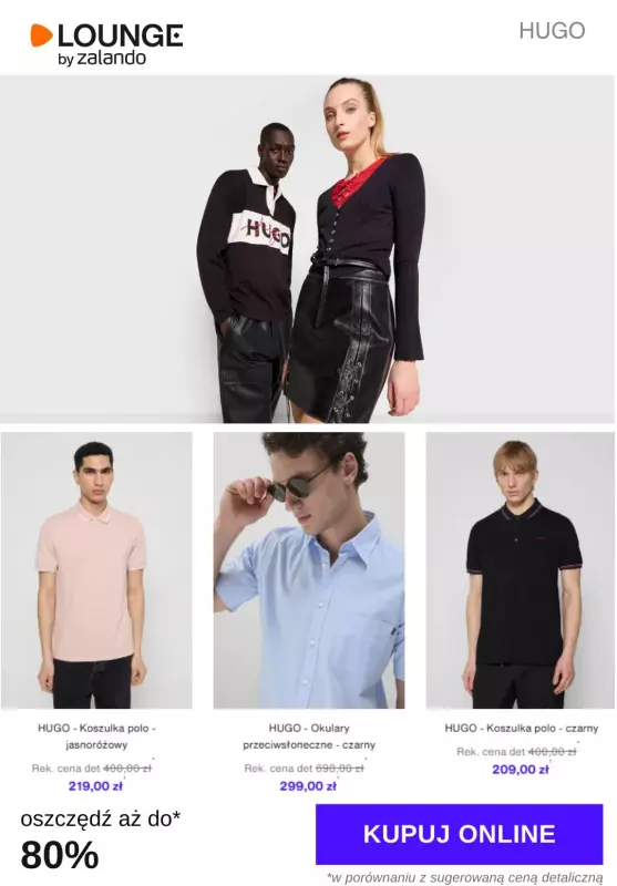 Lounge by Zalando - gazetka promocyjna Do -80% HUGO od poniedziałku 01.09 