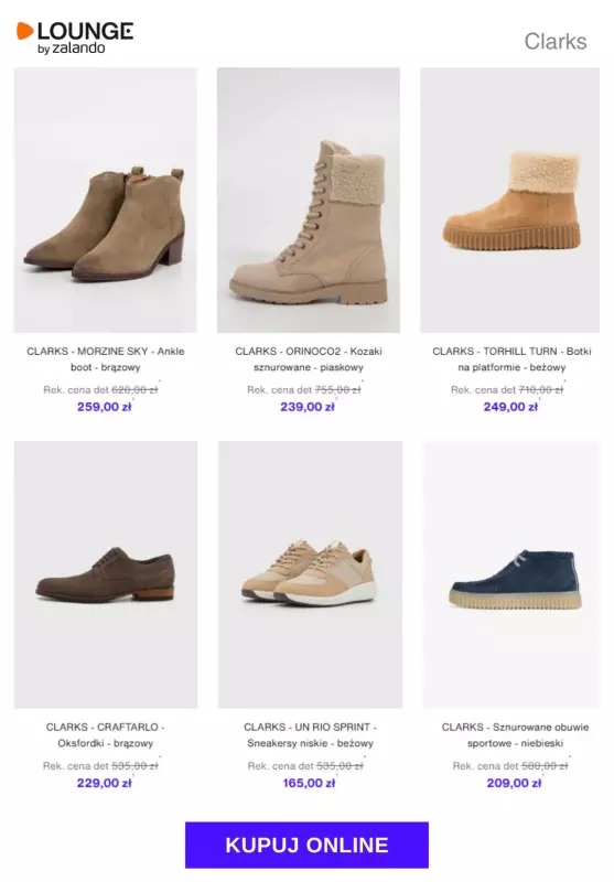 Lounge by Zalando - gazetka promocyjna Do -80% CLARKS od środy 03.09 do piątku 05.09 - strona 7