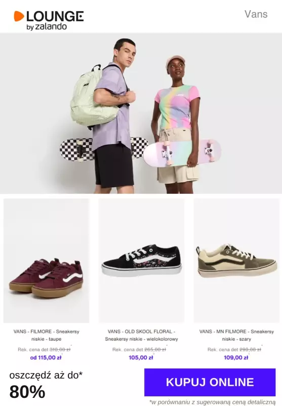 Lounge by Zalando - gazetka promocyjna Do -80% VANS od wtorku 09.09 
