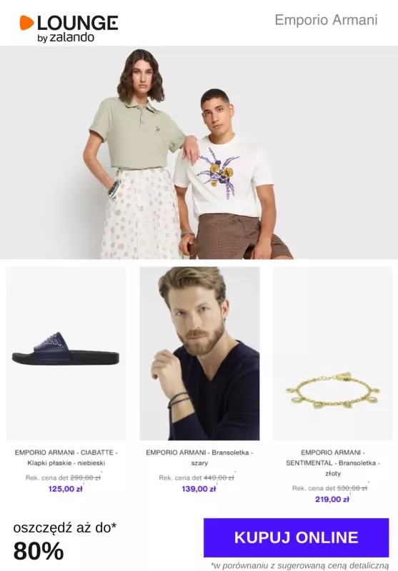 Lounge by Zalando - gazetka promocyjna Do -80% Emporio Armani od piątku 12.09 