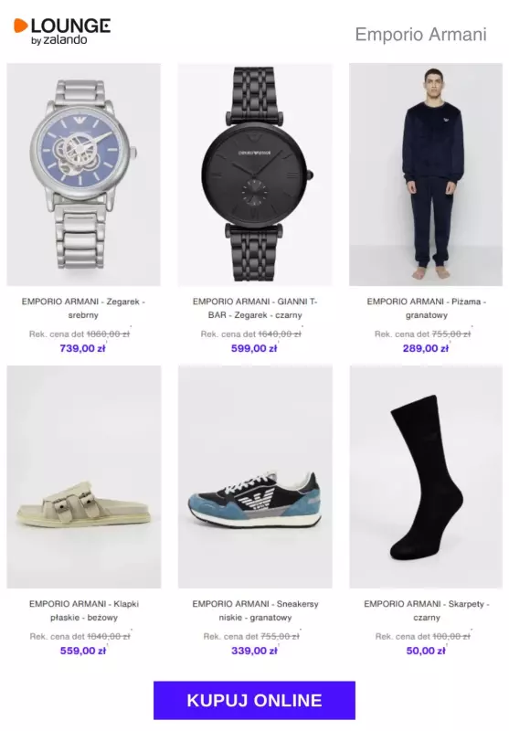 Lounge by Zalando - gazetka promocyjna Do -80% Emporio Armani od piątku 12.09  - strona 8