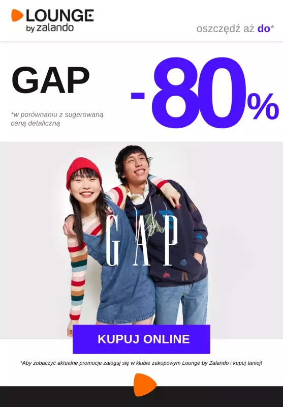 Lounge by Zalando - gazetka promocyjna Do -80% GAP od piątku 19.09 do poniedziałku 22.09