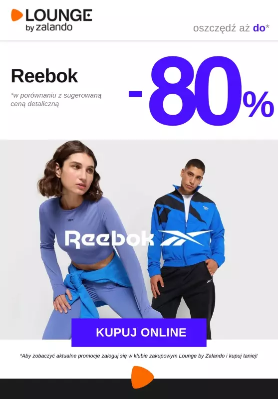 Lounge by Zalando - gazetka promocyjna Do -80% Reebok od wtorku 30.09 do piątku 03.10