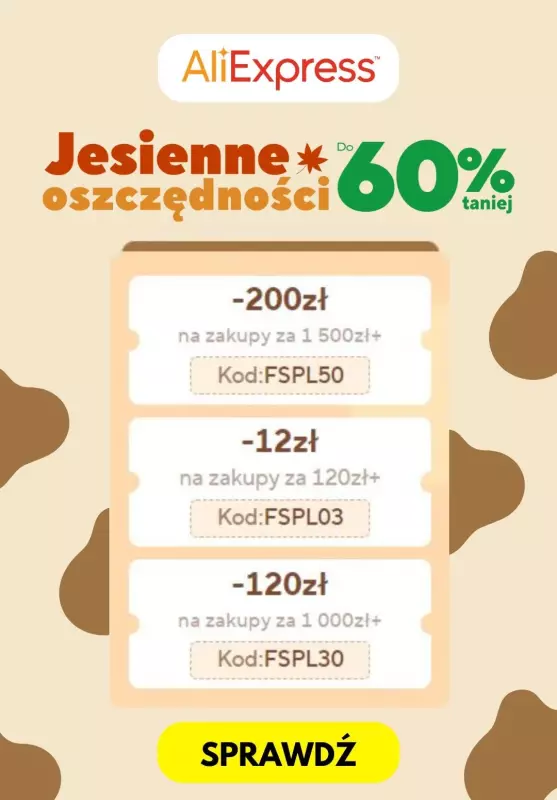 AliExpress - gazetka promocyjna Do -60% jesienne oszczędności od środy 11.09 do wtorku 17.09