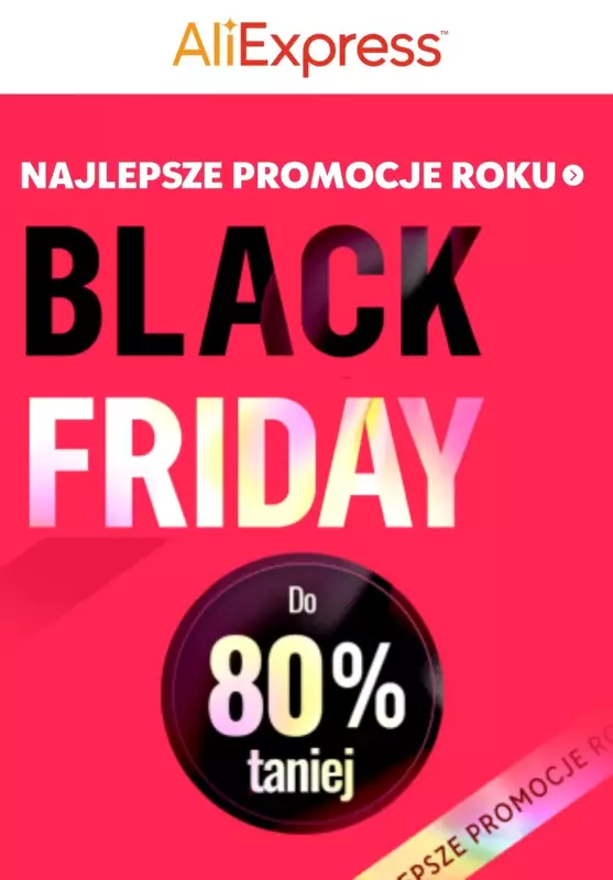 AliExpress - gazetka promocyjna Do -80% Black Friday KUPONY od piątku 22.11 do wtorku 03.12