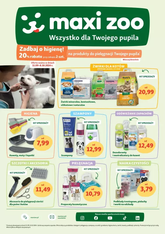 MAXI ZOO - gazetka promocyjna Gazetka od środy 11.09 do poniedziałku 30.09