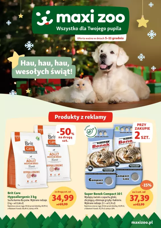 MAXI ZOO - gazetka promocyjna Gazetka od czwartku 05.12 do środy 11.12