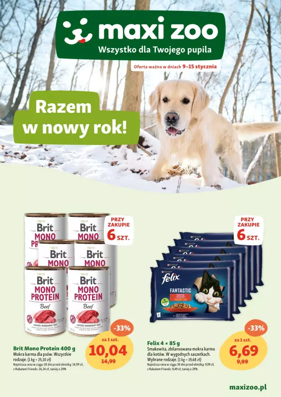 MAXI ZOO - gazetka promocyjna Gazetka Maxi Zoo od czwartku 09.01 do środy 15.01