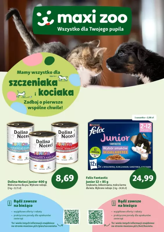 MAXI ZOO - gazetka promocyjna Maxi Zoo - Wszystko dla szczeniaka i kociaka od czwartku 01.05 do soboty 31.05