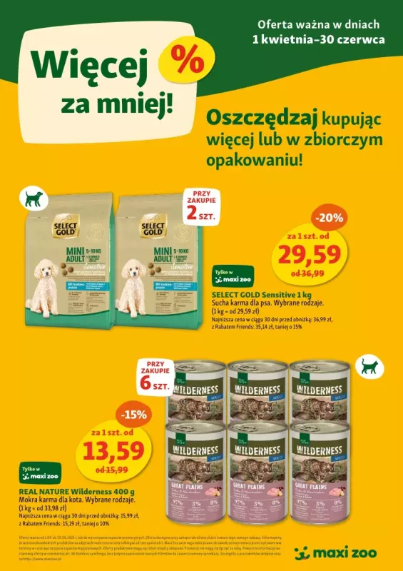 MAXI ZOO - gazetka promocyjna Maxi Zoo - Więcej za mniej! od czwartku 01.05 do soboty 31.05