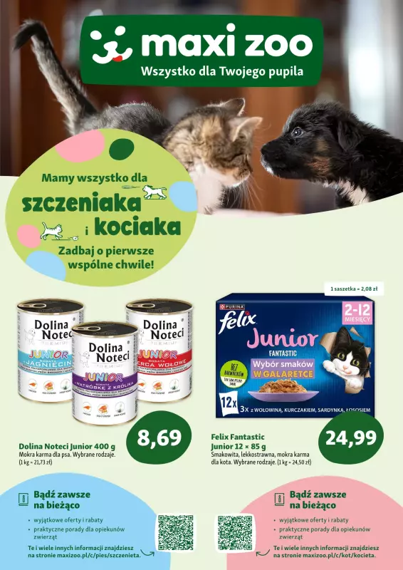 MAXI ZOO - gazetka promocyjna Maxi Zoo - Wszystko dla szczeniaka i kociaka od niedzieli 01.06 do poniedziałku 30.06