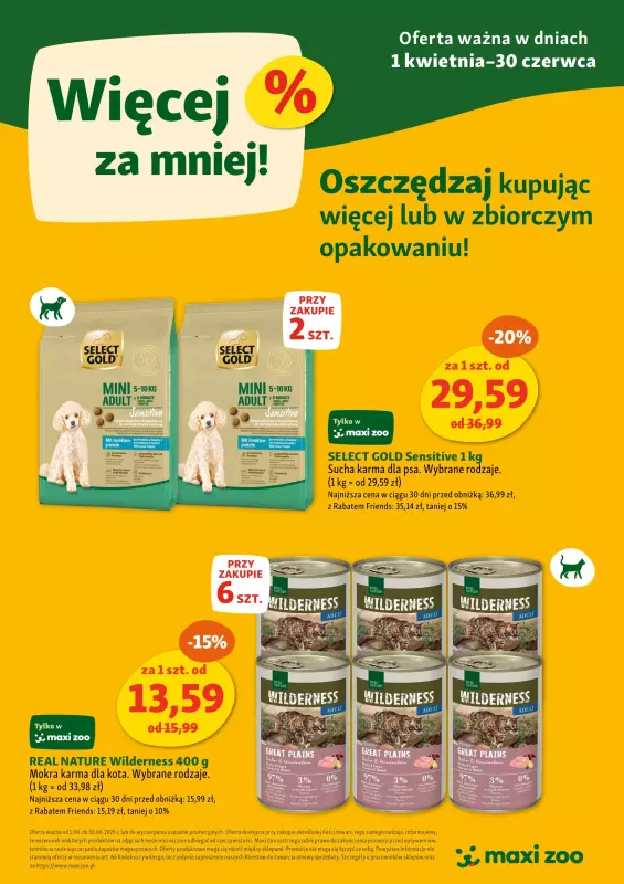 MAXI ZOO - gazetka promocyjna Maxi Zoo - Więcej za mniej! od niedzieli 01.06 do poniedziałku 30.06
