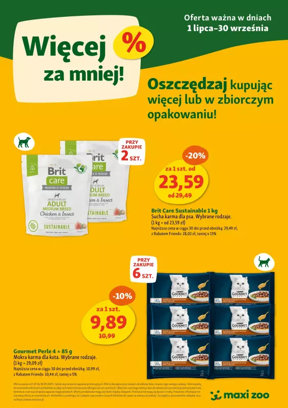 MAXI ZOO - gazetka promocyjna Maxi Zoo - Więcej za mniej!  