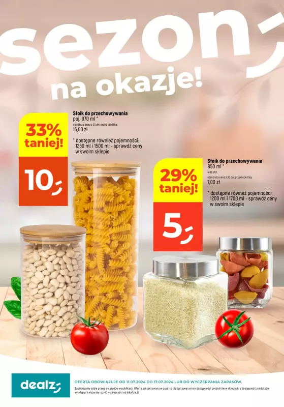 Dealz - gazetka promocyjna Sezon na okazje od czwartku 11.07 do środy 17.07