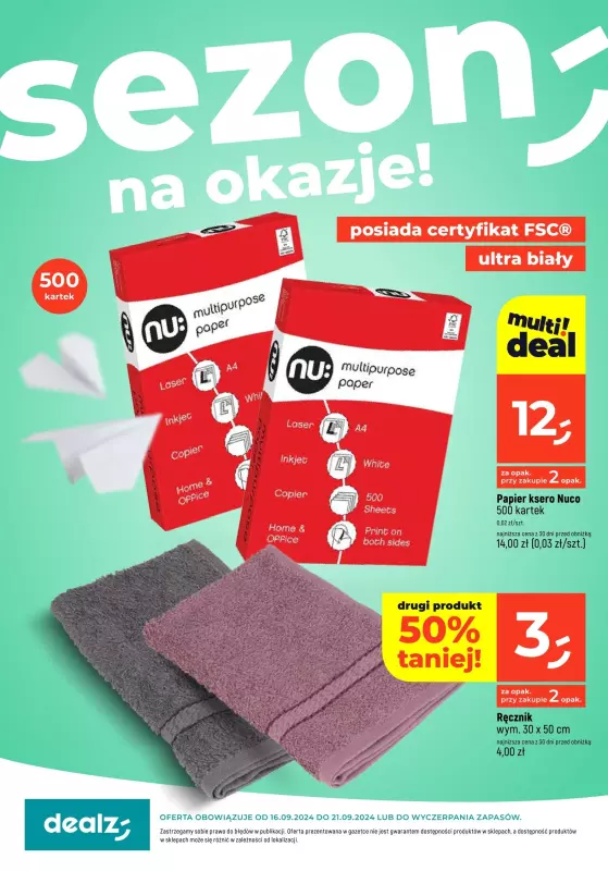 Dealz - gazetka promocyjna Sezon na okazje od poniedziałku 16.09 do soboty 21.09