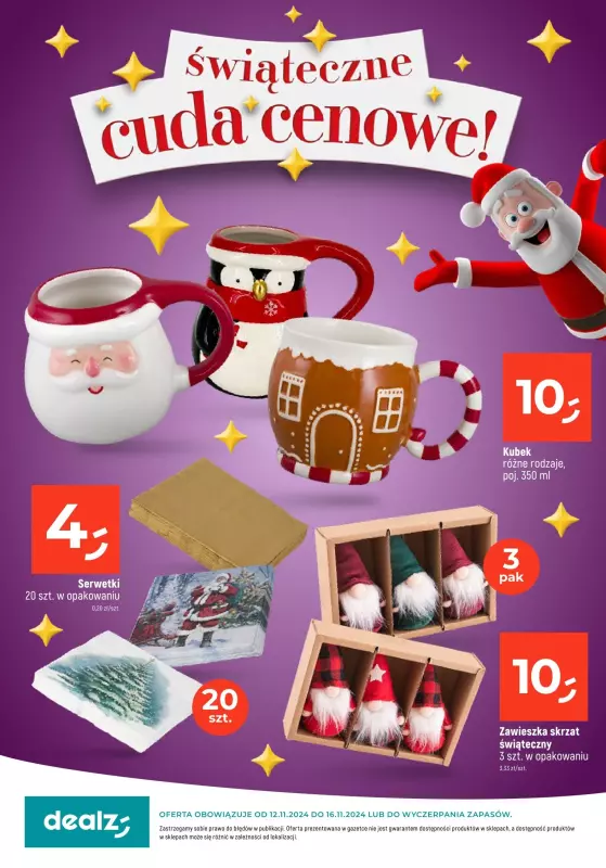 Dealz - gazetka promocyjna ŚWIĄTECZNE CUDA CENOWE  do soboty 16.11