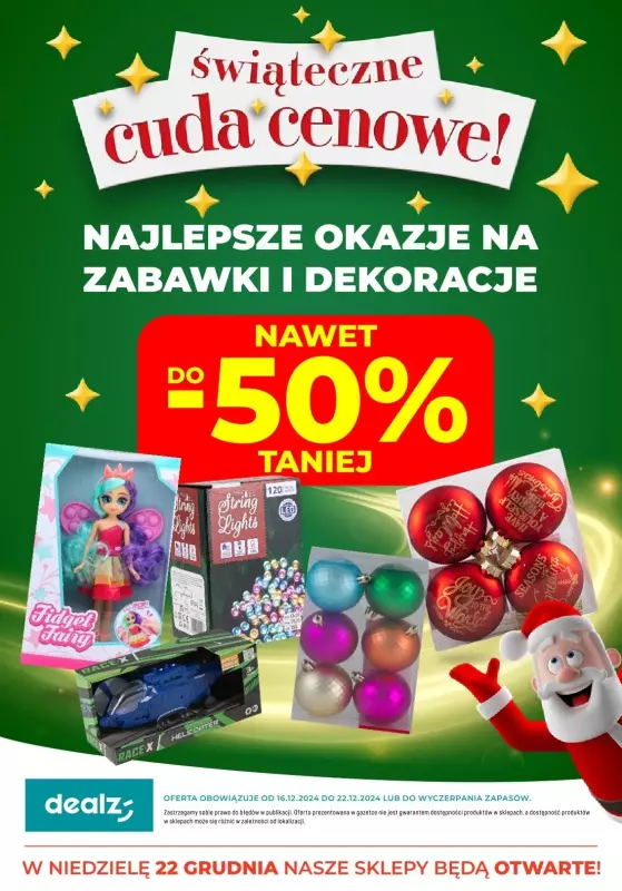 Dealz - gazetka promocyjna ŚWIĄTECZNE CUDA CENOWE  do niedzieli 22.12