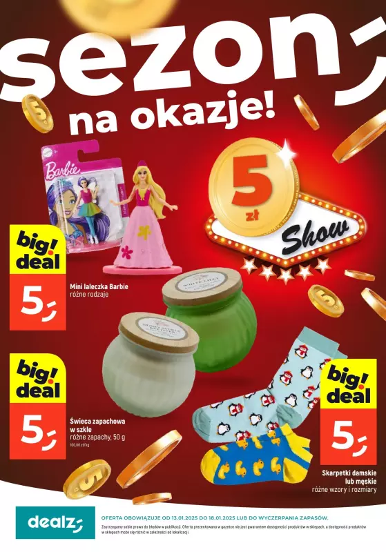 Dealz - gazetka promocyjna SEZON NA OKAZJE  do soboty 18.01