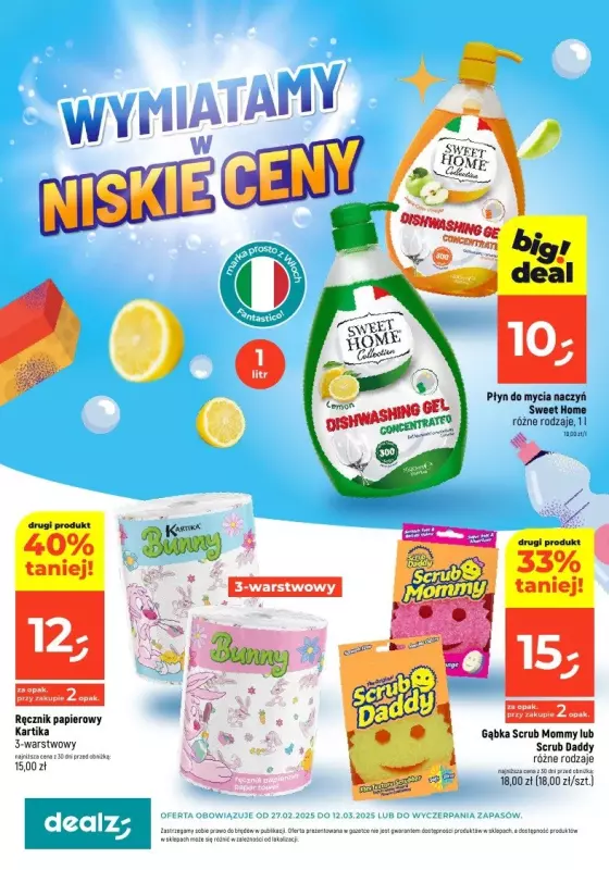 Dealz - gazetka promocyjna WYMIATAMY W NISKIE CENY  do środy 12.03