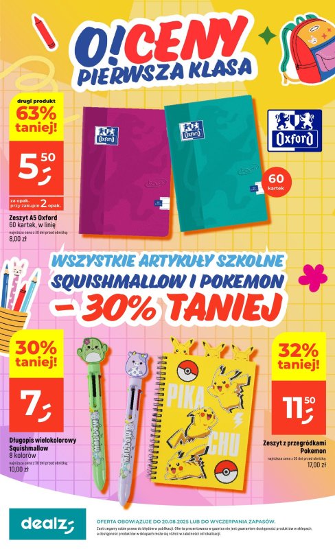 Dealz - gazetka promocyjna O!ceny pierwsza klasa od poniedziałku 18.08 do środy 20.08