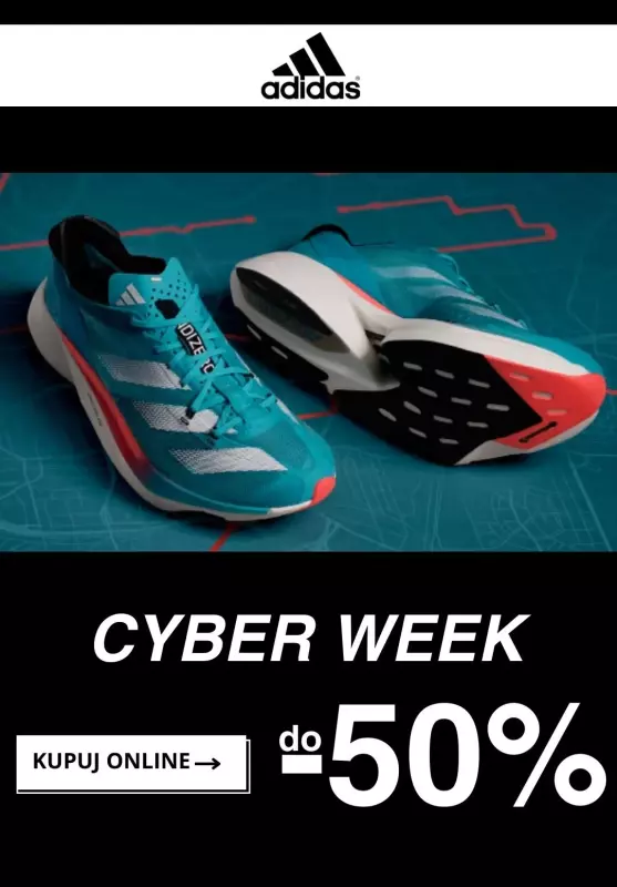 Adidas - gazetka promocyjna Do -50% Cyber Week od wtorku 21.11 do czwartku 23.11
