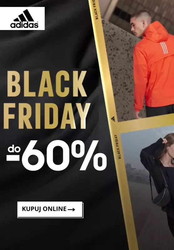 Adidas - gazetka promocyjna Do -60% Black Friday od piątku 24.11 do niedzieli 26.11