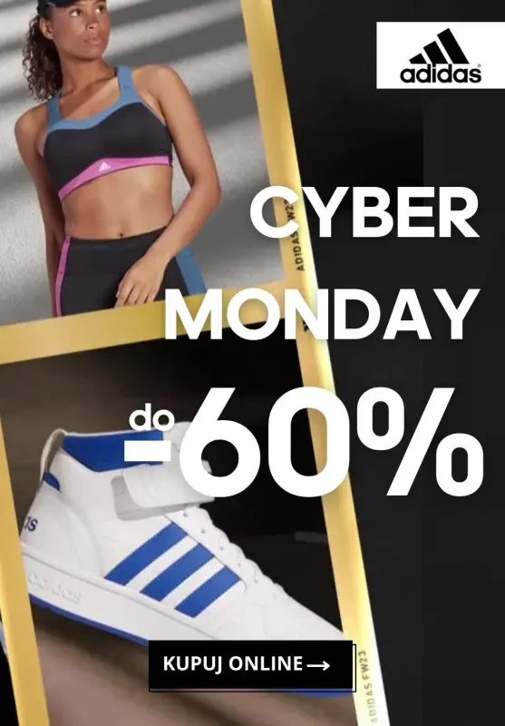 Adidas - gazetka promocyjna Do -60% Cyber Monday od poniedziałku 27.11 do poniedziałku 27.11