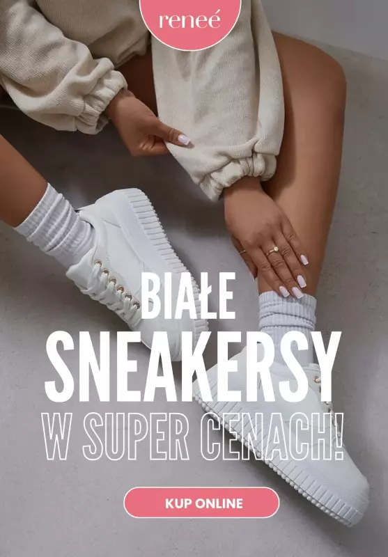 Renee - gazetka promocyjna Białe sneakersy w SUPER cenach! od czwartku 28.08 do piątku 05.09
