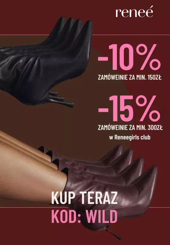 Renee - gazetka promocyjna Do -15% z KODEM i ceną minimalną w Reneegirls club od piątku 12.09 do wtorku 16.09