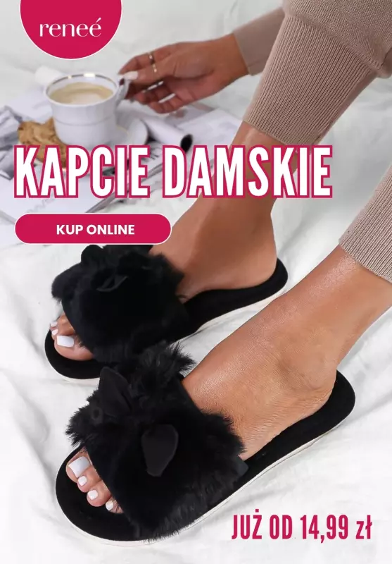 Renee - gazetka promocyjna Kapcie damskie już o 14,99 zł od wtorku 14.10 do środy 22.10