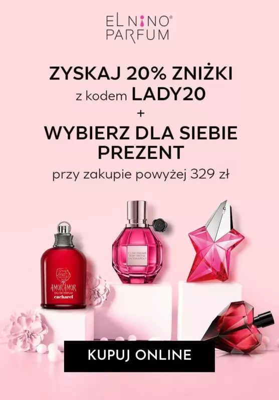 Elnino-Parfum - gazetka promocyjna -20% na perfumy i kosmetyki od środy 26.02 