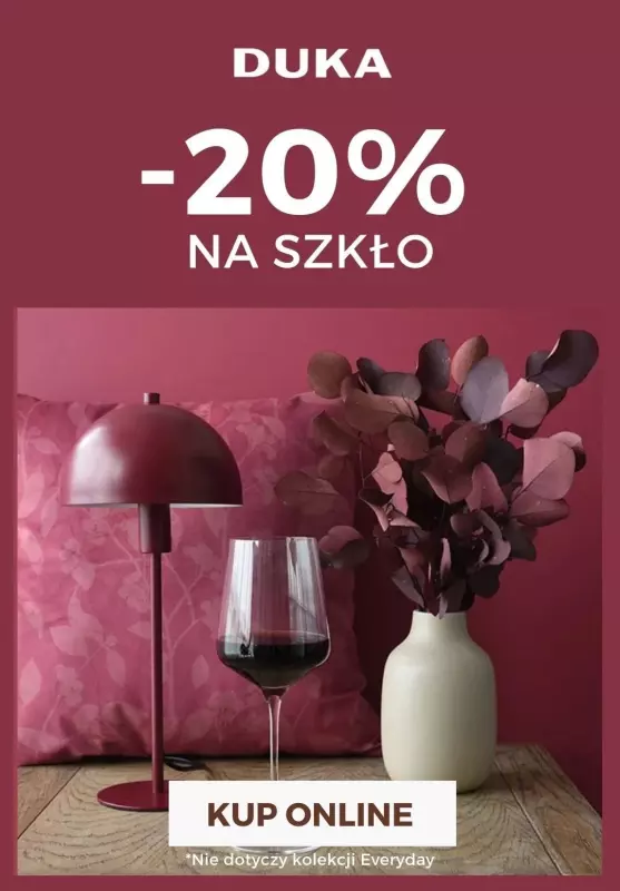 DUKA - gazetka promocyjna -20% na szkło od wtorku 17.10 